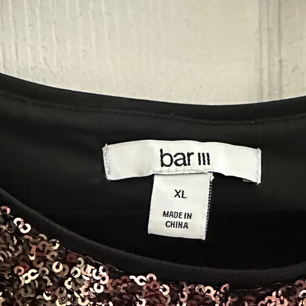 Bar III Sequin Tank Top - Black, Gold, and Pink - Picture 2 of 4